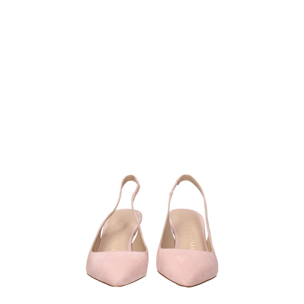 Rosa Leder Pumps mit mittlerem Absatz