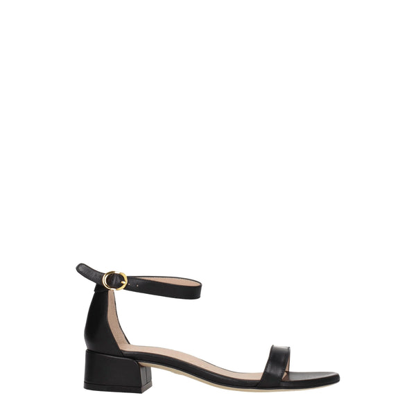 Flache Sandalen aus schwarzem Leder