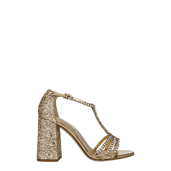 Goldene Plateausandalen aus Kunststoff