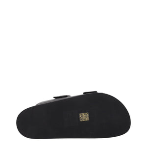 Elegante Leder-Hausschuhe in Schwarz