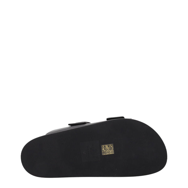 Elegante Leder-Hausschuhe in Schwarz