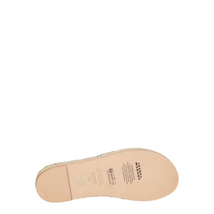 Flache Sandalen aus schwarzem Leder