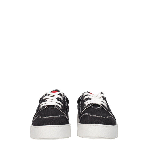 Schwarze Stoff-Sneaker mit niedrigem Schaft