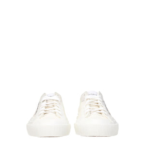Beigefarbene Sneakers aus Stoff mit niedrigem Schaft