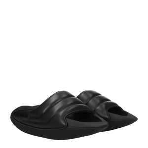 Elegante Leder-Hausschuhe in Schwarz