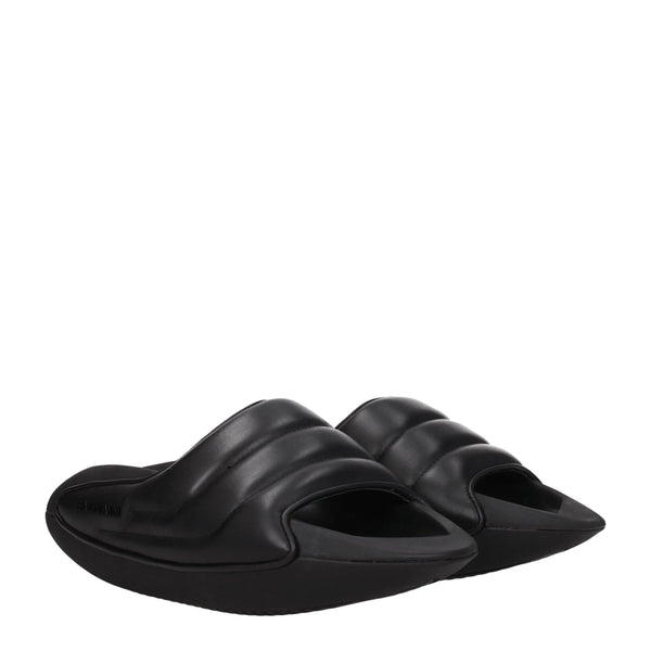 Elegante Leder-Hausschuhe in Schwarz