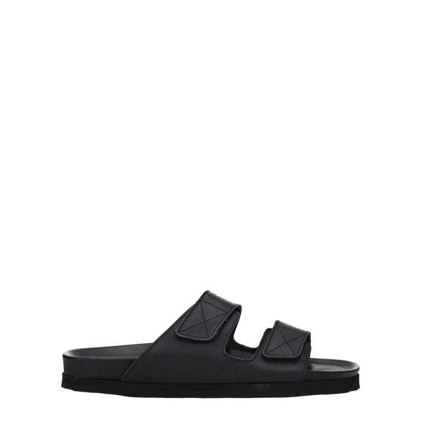 Elegante Leder-Hausschuhe in Schwarz