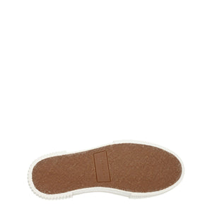 Beigefarbene Sneakers aus Stoff mit niedrigem Schaft