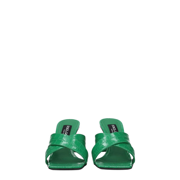 Grüne Ledersandalen