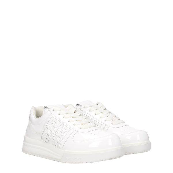 Weiße Leder-Sneaker mit niedrigem Schaft