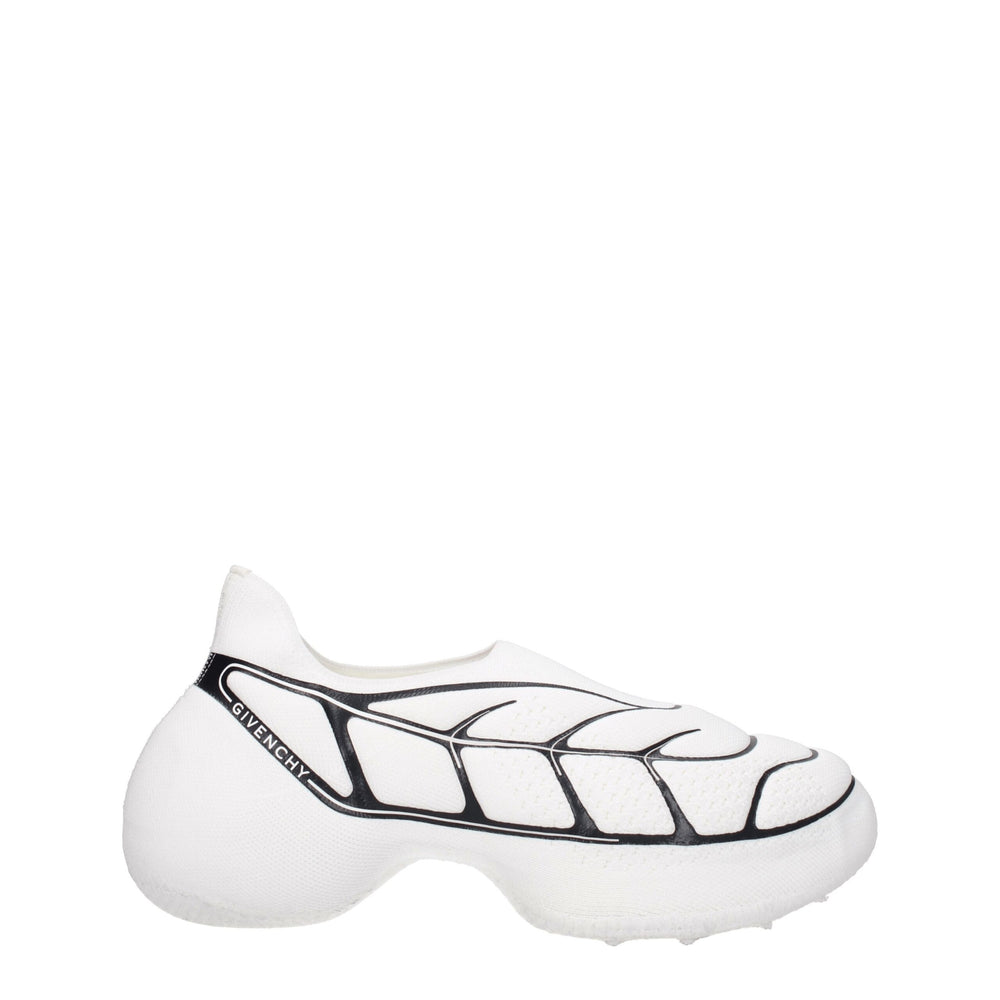 Weiße Stoff-Sneaker mit niedrigem Schaft