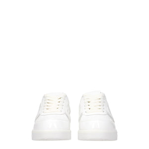 Weiße Leder-Sneaker mit niedrigem Schaft