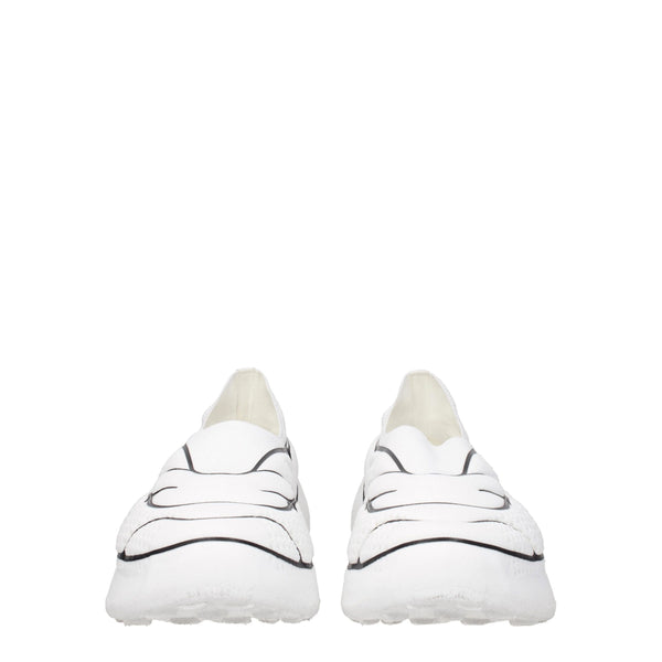 Weiße Stoff-Sneaker mit niedrigem Schaft