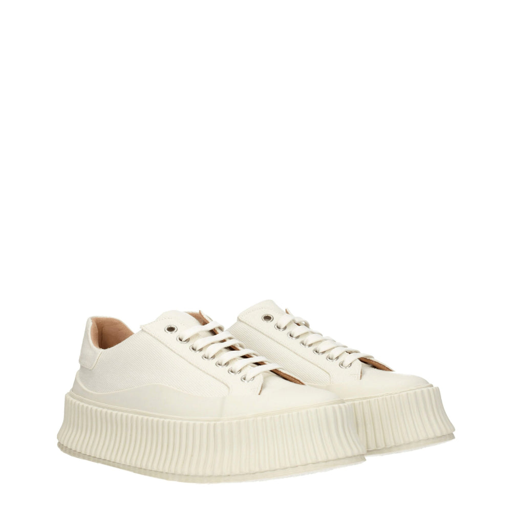 Weiße Plateau-Sneakers aus Stoff
