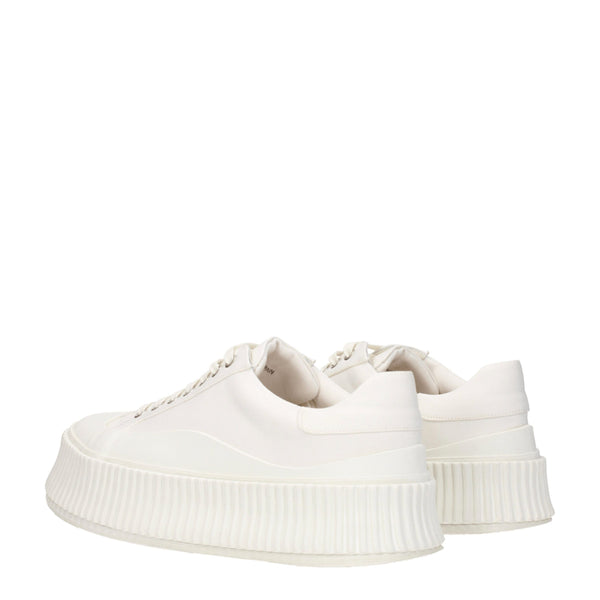 Weiße Plateau-Sneakers aus Stoff