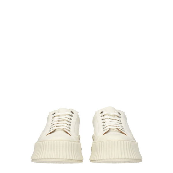 Weiße Plateau-Sneakers aus Stoff