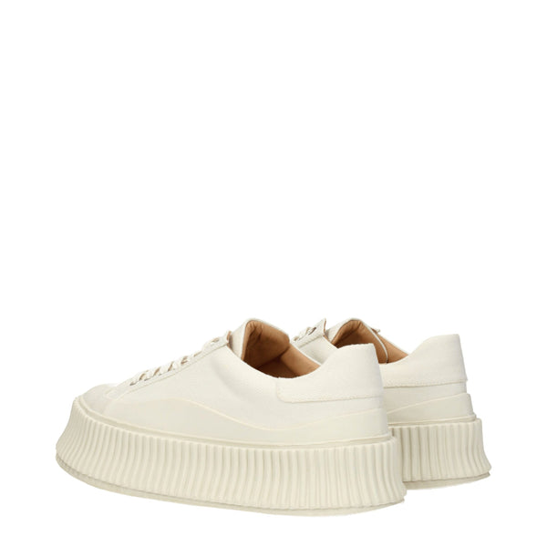Weiße Plateau-Sneakers aus Stoff