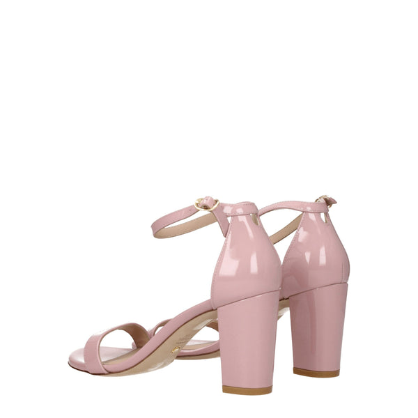 Pinke Leder-Stilettosandalen