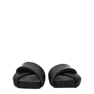 Elegante Leder-Hausschuhe in Schwarz