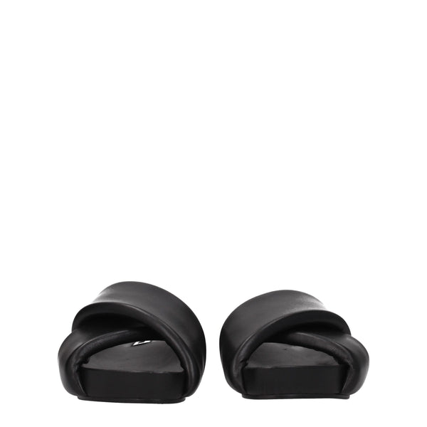 Elegante Leder-Hausschuhe in Schwarz