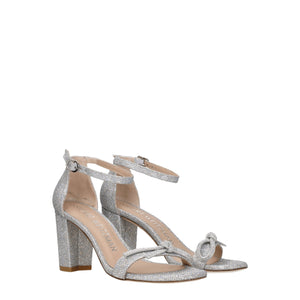 Elegante Graue Stoff-Plateausandalen