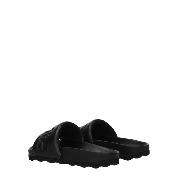 Elegante Leder-Hausschuhe in Schwarz