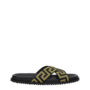 Elegante Stoff-Hausschuhe in Schwarz