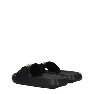 Elegante Leder-Hausschuhe in Schwarz