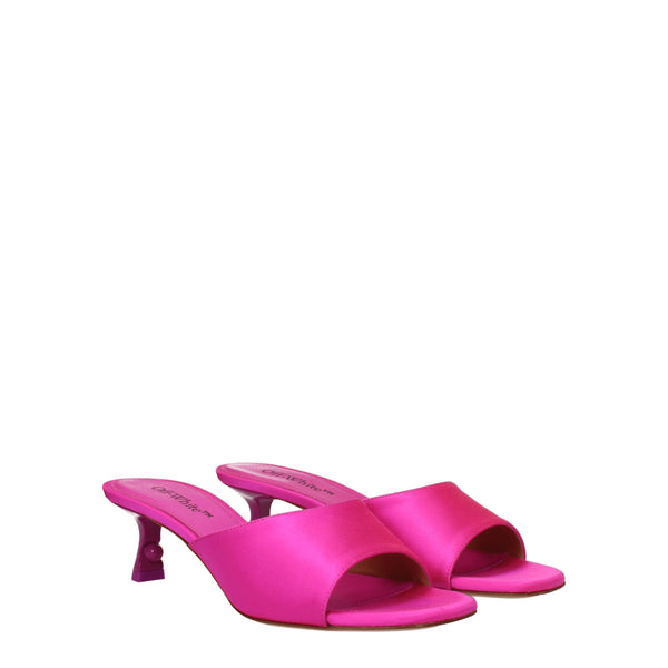 Pinke Satin Sandalen mit Stilettoabsatz