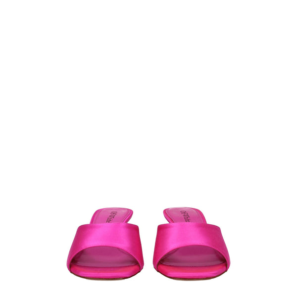 Pinke Satin Sandalen mit Stilettoabsatz