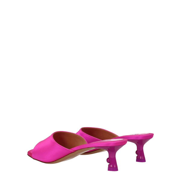 Pinke Satin Sandalen mit Stilettoabsatz