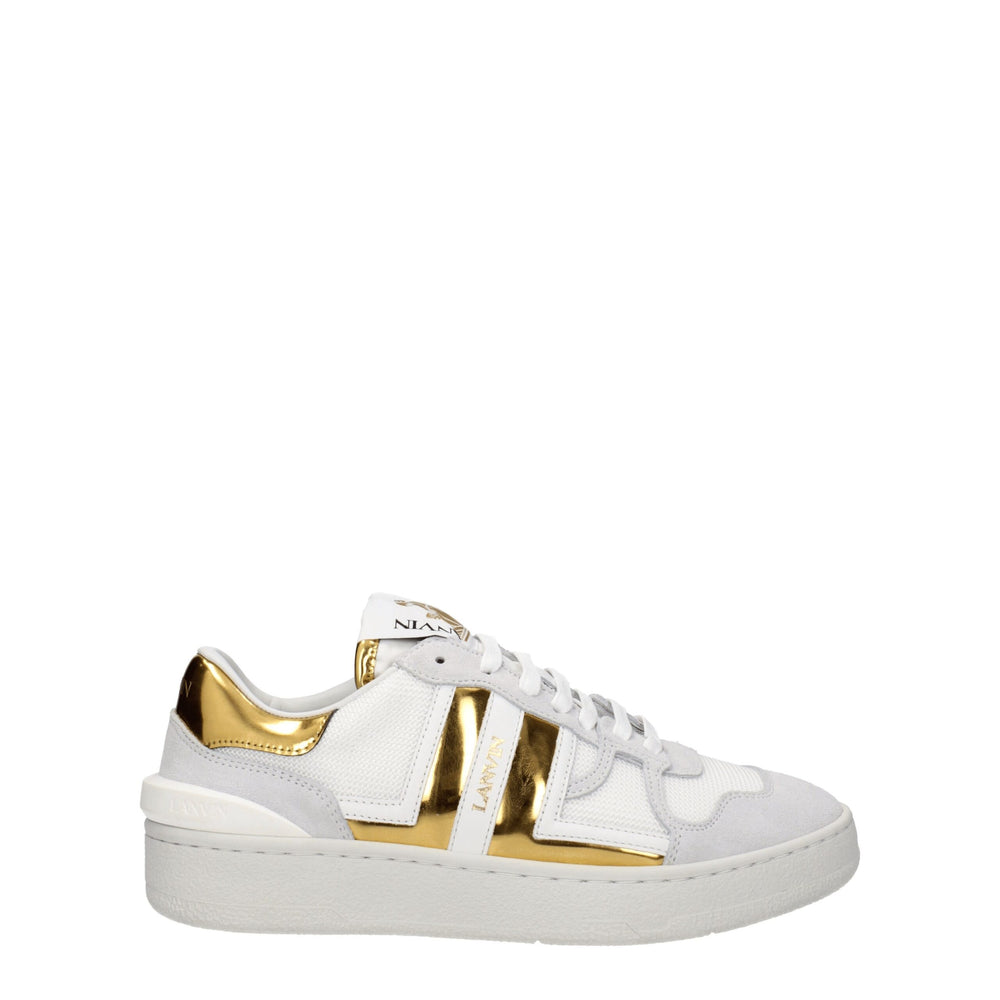 Weiße Stoff-Sneaker mit niedrigem Schaft