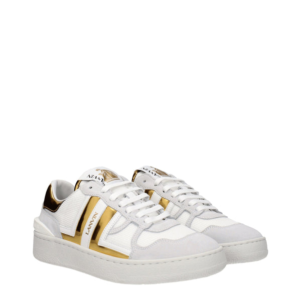 Weiße Stoff-Sneaker mit niedrigem Schaft