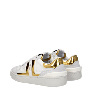 Weiße Stoff-Sneaker mit niedrigem Schaft
