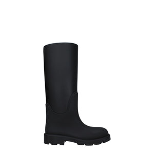 Schwarze Regenstiefel aus Baumwolle