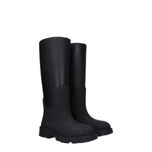 Schwarze Regenstiefel aus Baumwolle