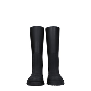Schwarze Regenstiefel aus Baumwolle