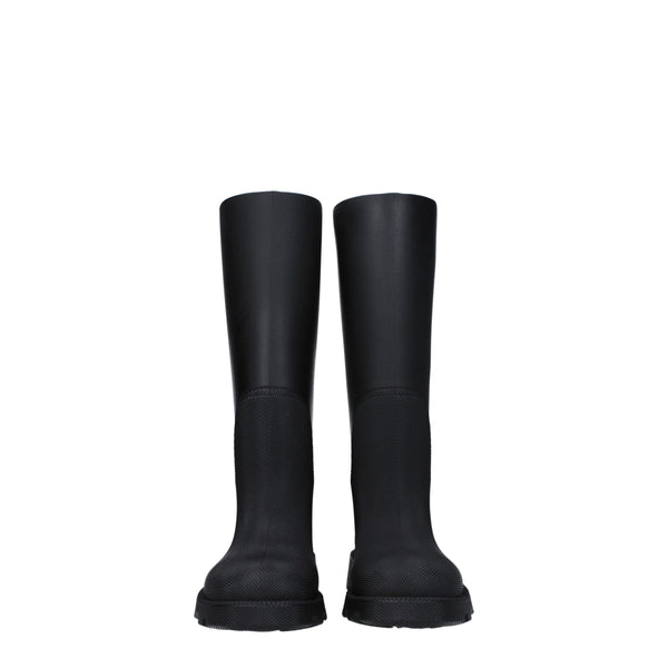 Schwarze Regenstiefel aus Baumwolle
