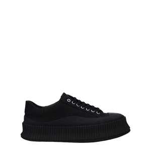 Schwarze Plateau-Sneakers aus Stoff