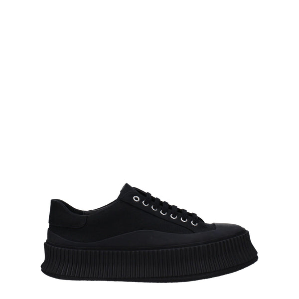 Schwarze Plateau-Sneakers aus Stoff