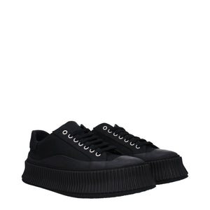 Schwarze Plateau-Sneakers aus Stoff