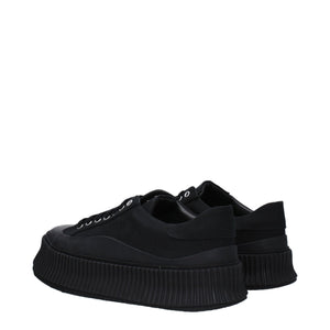 Schwarze Plateau-Sneakers aus Stoff