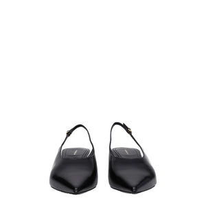 Schwarze Leder Pumps mit mittlerem Absatz