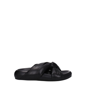 Elegante Leder-Hausschuhe in Schwarz