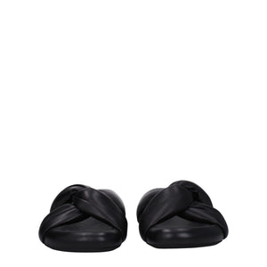Elegante Leder-Hausschuhe in Schwarz