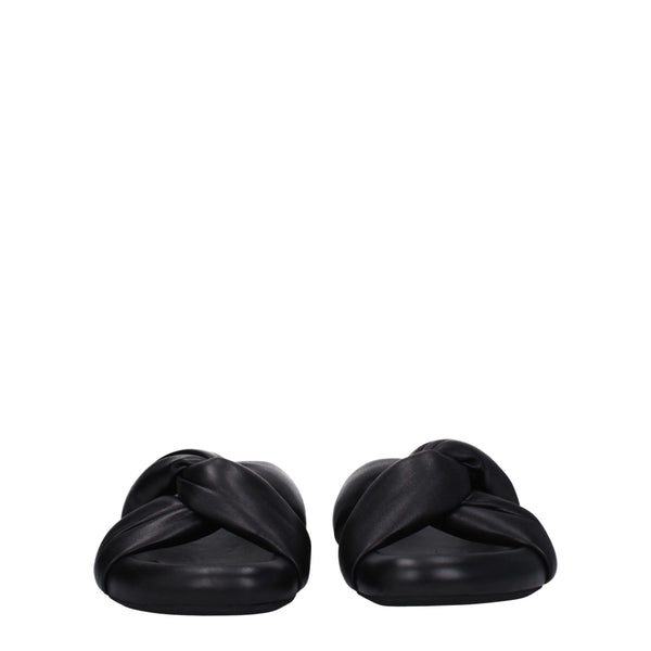 Elegante Leder-Hausschuhe in Schwarz