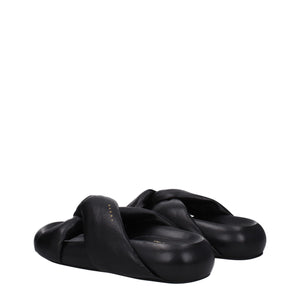 Elegante Leder-Hausschuhe in Schwarz