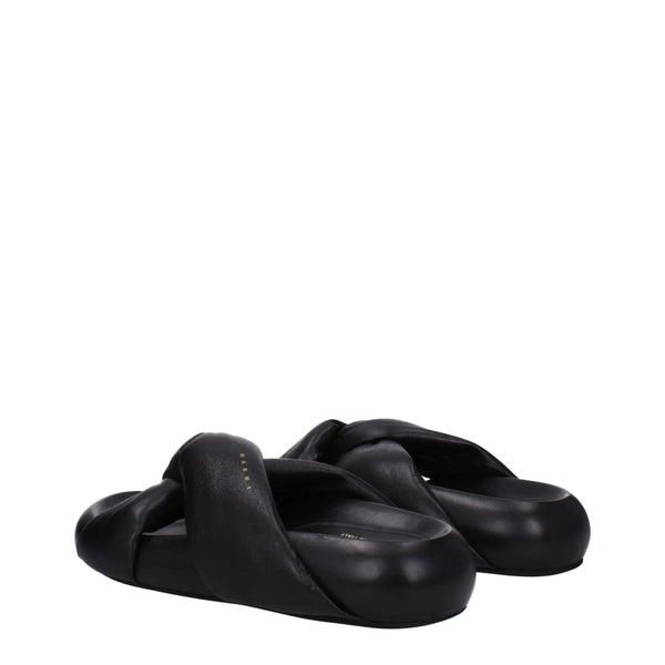 Elegante Leder-Hausschuhe in Schwarz