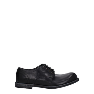 Schwarze Leder Oxfords und Derbies