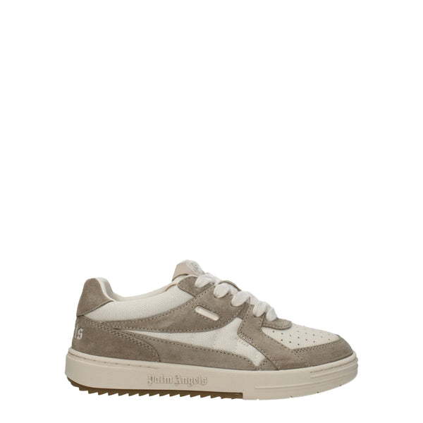 Beigefarbene Stoff-Sneaker mit niedrigem Schaft